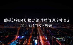蘑菇短视频切换网络时播放进度排查3步：从1到3不绕弯